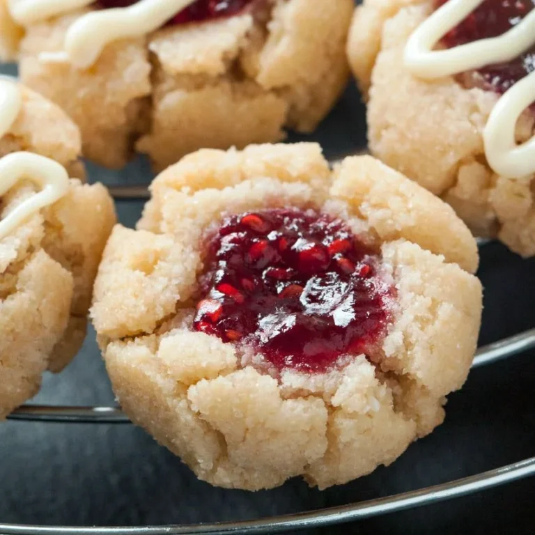 Raspberry Thumbprint Cookies with Lemon Glaze